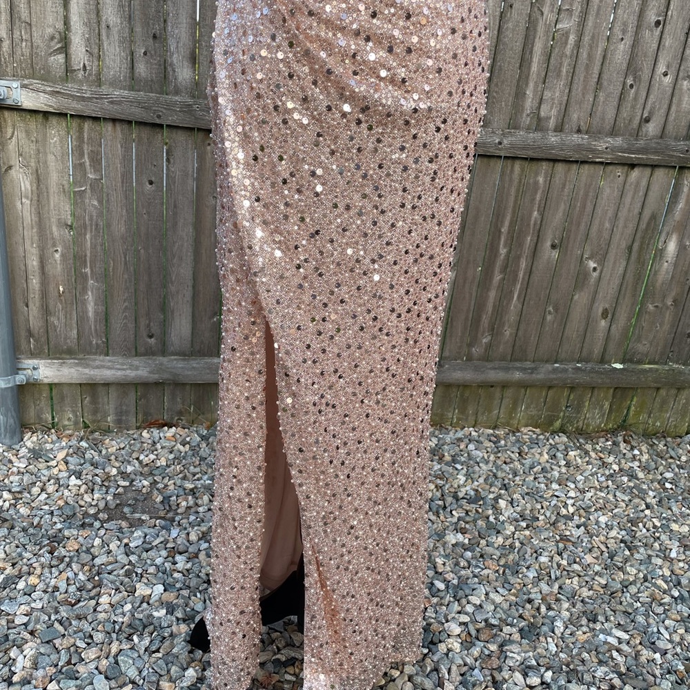 Prom Dress Ladivine Cinderella Divine Sequin 4  Gown CD260 Rose Gold Bridesmaid - Picture 10 of 11